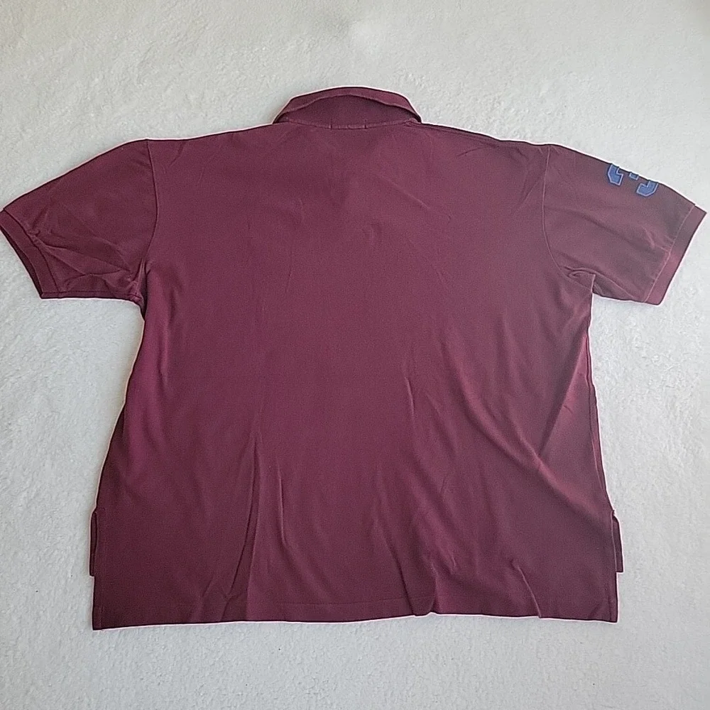 Vintage Polo Ralph Lauren Men's XXL Big Pony Short‎ Sleeve Burgundy Polo Shirt